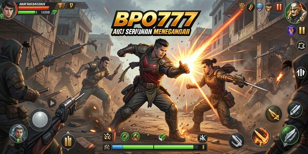 Tangkapan layar BPO777 menunjukkan aksi pertarungan yang menegangkan.