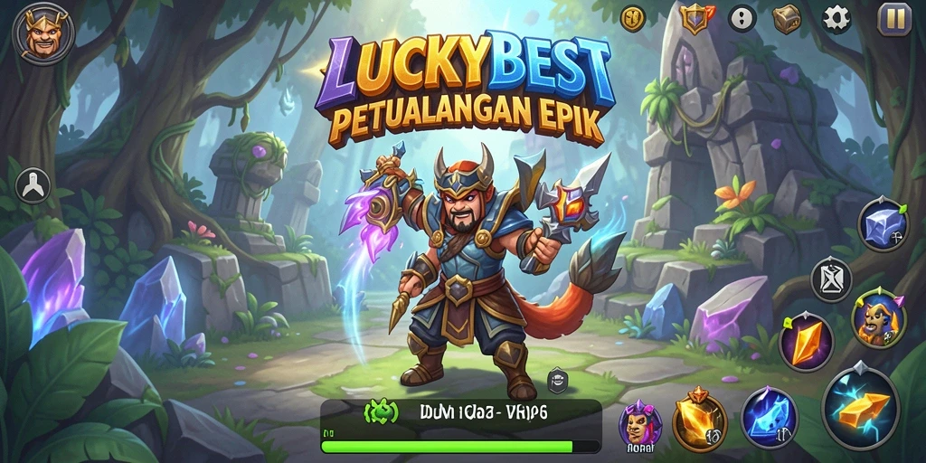 Tampilan gameplay RPG LUCKYBEST yang menakjubkan dan penuh aksi.