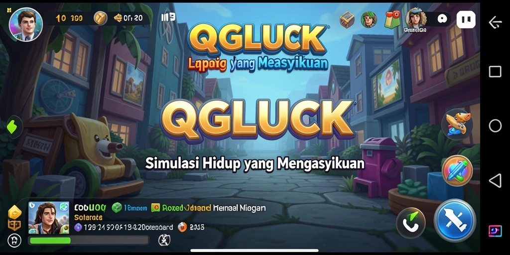 Tampilan gameplay interaktif QGLUCK yang menawan dan mendebarkan.