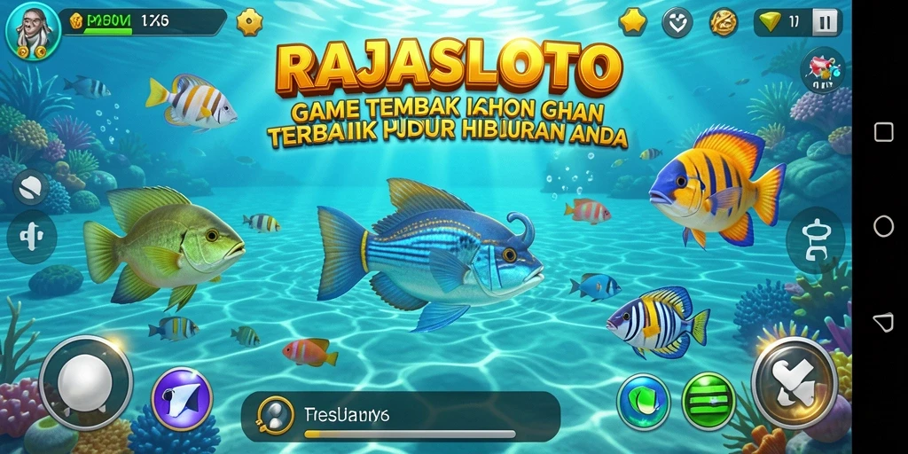 Screenshot gameplay RAJASLOTO menampilkan aksi seru Tembak Ikan.