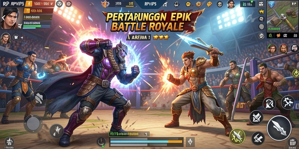 Gameplay seru RPVIP5 dalam aksi Battle Royale.